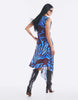 River Island Satin Zebra Print Midi Dress In Blue - Dark