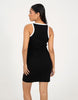 Brave Soul Cotton Jersey Contrast Piping Bodycon Mini Dress In Black