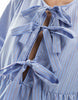 Only Tie Front Mini Dress In Light Blue Stripes