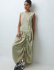 Collusion Multi Channel Detail Midi Dress In Yellow Check