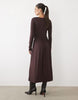 Nobody'S Child Ayla Crew Neck Ruched Waist Maxi Dress In Chocolate