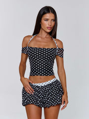 Lucy's MARLOWE TOP BLACK POLKA DOT