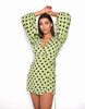 Glamorous Wrap Mini-Dress In Green Brown Polka Dot