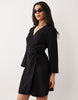 Jdy Wrap Kimono Dress In Black