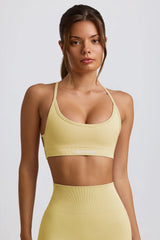 Super Sculpt Seamless Backless Sports Bra in Butter Yellow