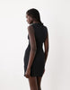 Cotton Rib Mini Dress In Black