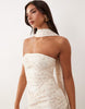 Afrm Ineson Scarf Neck Detail Mini Dress In Cream Leopard Print