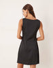 Vila Slash Neck Satin Mini Dress In Black