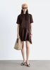 & Other Stories Drop Waist Satin Mini Dress With Hanky Hem In Chocolate Brown