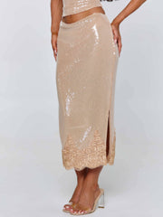 Lucy's SAELA MIDI SKIRT BEIGE