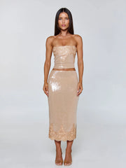 Lucy's SAELA MIDI SKIRT BEIGE