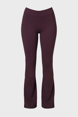 Soft Active Ruched Flared Trousers in Plum