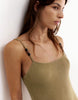 Pull&Bear Rustic Beaded Strappy Dress In Khaki