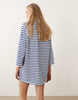 Polo Ralph Lauren Knit Striped Tunic Dress In White And Blue