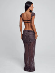 Lucy's EULALIE MAXI DRESS BROWN POLKA DOT