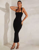 Oh Polly Modal Square Neck Maxi Dress In Black