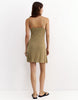 Pull&Bear Rustic Beaded Strappy Dress In Khaki
