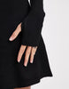 Pieces Long Sleeve Knitted Mini Dress In Black