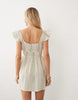 Wednesdays Girl Milkmaid Mini Dress In Green Stripe