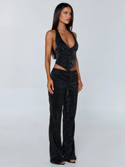 Lucy's MARIAIS WAISTCOAT BLACK SPARKLE