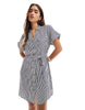 Vero Moda Mini Shirt Dress With Pockets In Navy Stripe