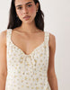 Abercrombie & Fitch Ruched Milkmaid Mini Dress In White Floral