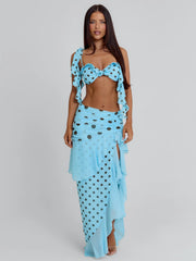Lucy's FARWIN TOP BLUE POLKA DOT