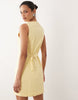 Nobody'S Child Polly Cotton Sleeveless Button Down Mini Dress In Yellow