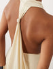 Tfnc Petite Slinky Cowl Neck Knot Detail Mini Dress In Cream