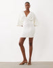 Grecian V Neck Mini Dress In Neutral