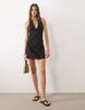 Cotton On Haven Halter Mini Dress In Black