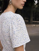 Vero Moda Button Through Mini Skater Dress In White Based Blue Ditsy Floral