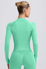 Define Luxe Zip-Up Jacket in Mint
