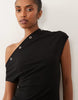 Eyelet Detail Off The Shoulder Mini Dress In Black