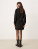Jdy Puff Sleeve Knitted Mini Jumper Dress In Black
