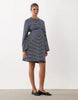 Mamalicious Maternity Long Sleeve Jersey Mini Dress In Navy And White Stripe