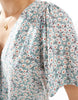 Only V Neck Tie Waist Mini Dress In Sage Floral