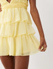 Tfnc Shirred Chiffon Halter Neck Ruffle Mini Dress In Butter Yellow