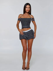 Lucy's MARLOWE TOP BLACK POLKA DOT