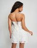 Public Desire Lace Up Corset Bodice Textured Mini Dress In White