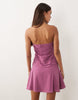 Mango Teen Off Shoulder Ruched Mini Dress In Pink Check Print