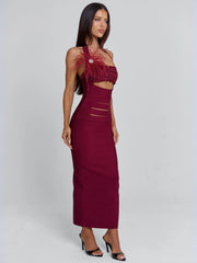 Lucy's LUNABELLE MIDI DRESS BURGUNDY