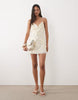 Mango Capsule Embellished Mini Dress In Cream