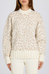 Jacquard-Knit Oversized Jumper in Ice