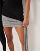 Sculpting Asymmetric Drape Sequin Scarf Mini Dress In Black