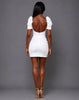 Vesper Open Back Short Sleeve Mini Dress In Ivory