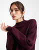 Vero Moda Knitted Funnel Neck Mini Dress In Burgundy