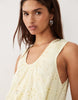 Bronze Snake Samira Scoop Neck Broderie Smock Dress In Lemon Yellow