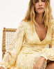Na-Kd Embroidered Chiffon Long Sleeve Mini Dress In Yellow