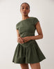 Tall Cord Corset Inspired Sleeveless Mini Dress In Washed Olive